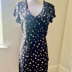 Gap medium Black and Tan polka dot dress.